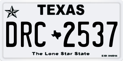 TX license plate DRC2537