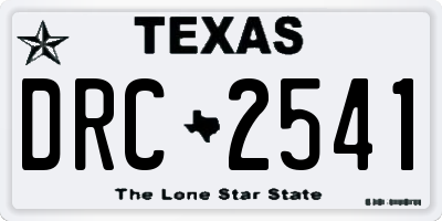 TX license plate DRC2541