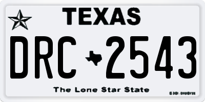 TX license plate DRC2543