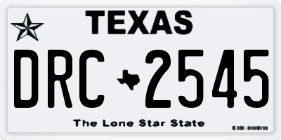 TX license plate DRC2545