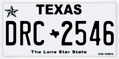 TX license plate DRC2546