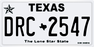 TX license plate DRC2547