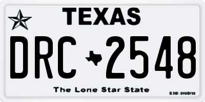 TX license plate DRC2548