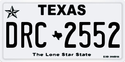 TX license plate DRC2552