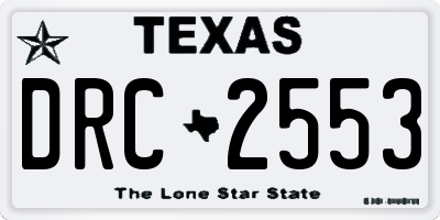 TX license plate DRC2553