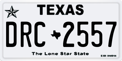 TX license plate DRC2557