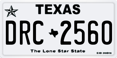 TX license plate DRC2560