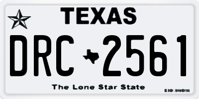 TX license plate DRC2561