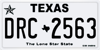 TX license plate DRC2563