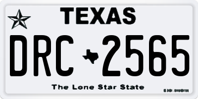 TX license plate DRC2565