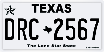 TX license plate DRC2567