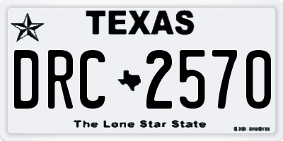 TX license plate DRC2570