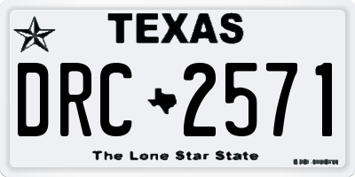 TX license plate DRC2571