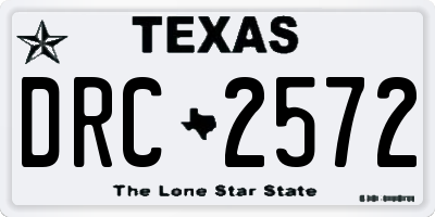 TX license plate DRC2572