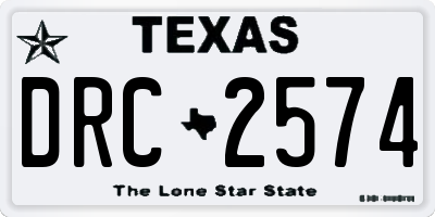 TX license plate DRC2574