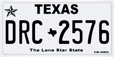 TX license plate DRC2576