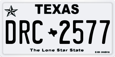 TX license plate DRC2577