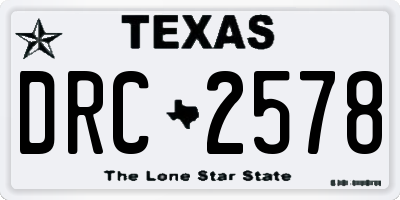 TX license plate DRC2578