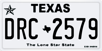 TX license plate DRC2579