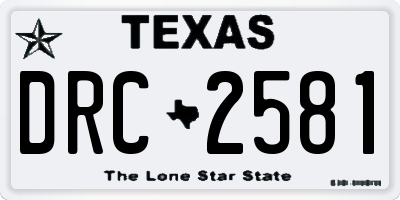 TX license plate DRC2581