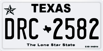 TX license plate DRC2582