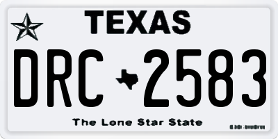 TX license plate DRC2583