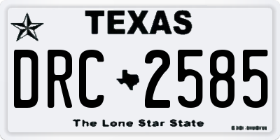 TX license plate DRC2585