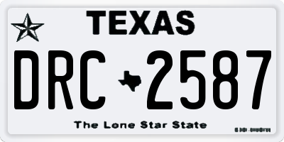 TX license plate DRC2587