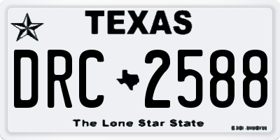 TX license plate DRC2588