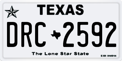 TX license plate DRC2592