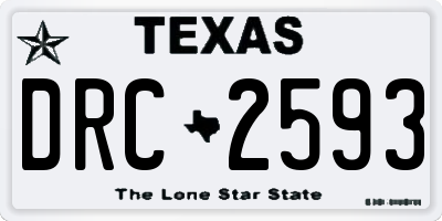 TX license plate DRC2593