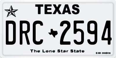 TX license plate DRC2594