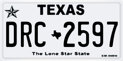 TX license plate DRC2597