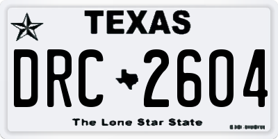 TX license plate DRC2604