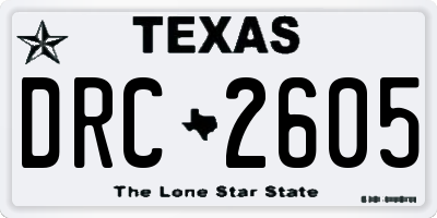 TX license plate DRC2605