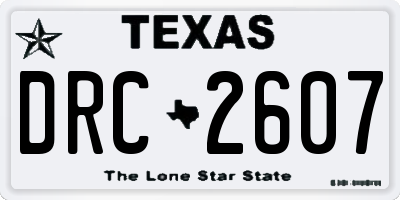 TX license plate DRC2607