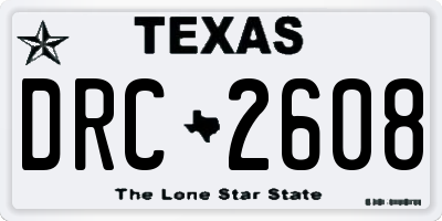 TX license plate DRC2608