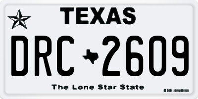 TX license plate DRC2609