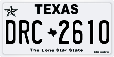 TX license plate DRC2610