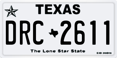 TX license plate DRC2611