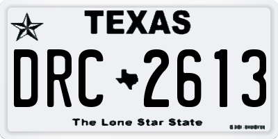 TX license plate DRC2613