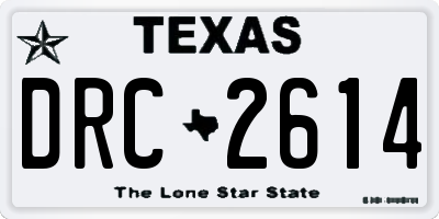 TX license plate DRC2614