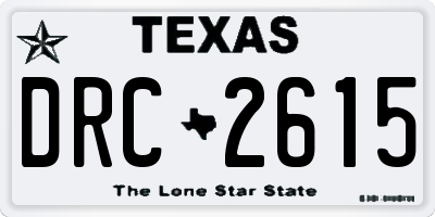 TX license plate DRC2615