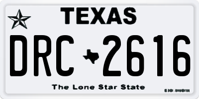 TX license plate DRC2616