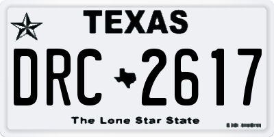 TX license plate DRC2617