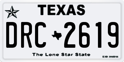 TX license plate DRC2619