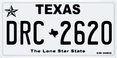 TX license plate DRC2620