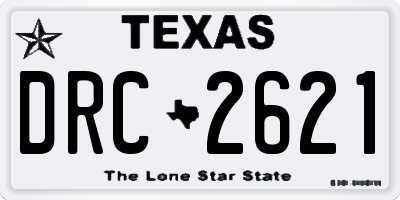 TX license plate DRC2621