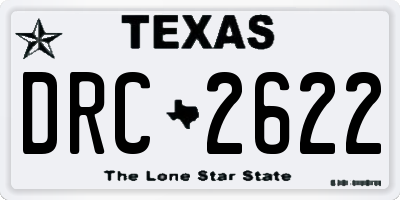 TX license plate DRC2622