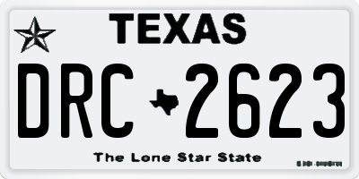 TX license plate DRC2623